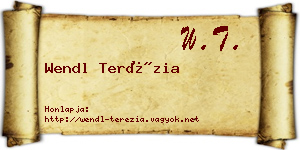 Wendl Terézia névjegykártya